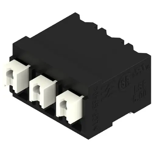 Markenware Leiterplattenklemme, 3-polig, RM 5 mm, 0,13-1,5 mm², 12 A, Federklemmanschluss, schwarz, 1869610000