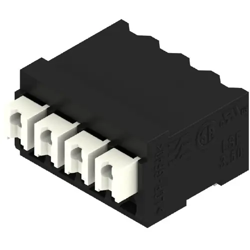 Leiterplattenklemme, 4-polig, RM 3.5 mm, 0,13-1,5 mm², 12 A, Federklemmanschluss, schwarz, 1870550000 Highlight