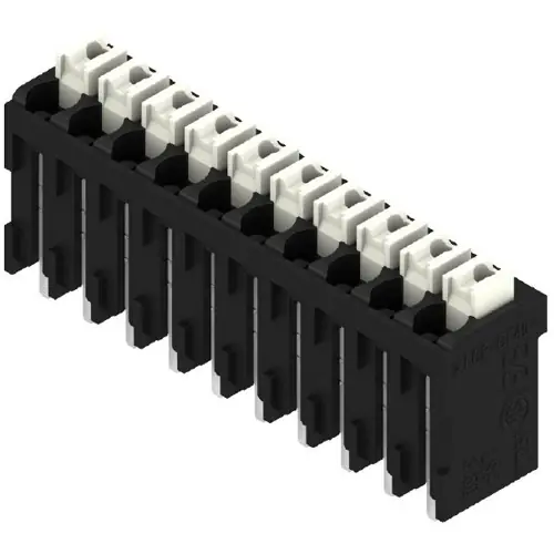 Abverkauf Leiterplattenklemme, 10-polig, RM 3.5 mm, 0,13-1,5 mm², 12 A, Federklemmanschluss, schwarz, 1870720000