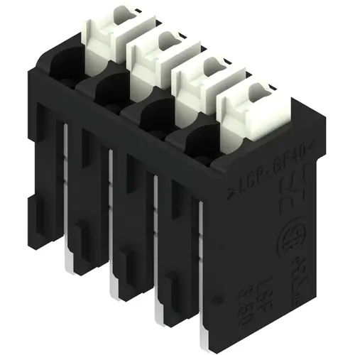 Abverkauf Leiterplattenklemme, 4-polig, RM 3.5 mm, 0,13-1,5 mm², 12 A, Federklemmanschluss, schwarz, 1874280000