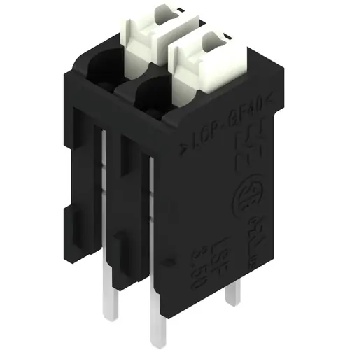 Top-Seller Leiterplattenklemme, 2-polig, RM 3.5 mm, 0,13-1,5 mm², 12 A, Federklemmanschluss, schwarz, 1874510000