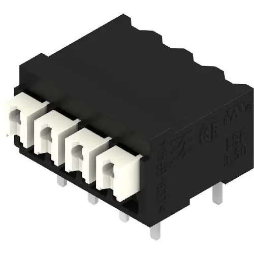Leiterplattenklemme, 4-polig, RM 3.5 mm, 0,13-1,5 mm², 12 A, Federklemmanschluss, schwarz, 1875050000 Sichere Zahlung