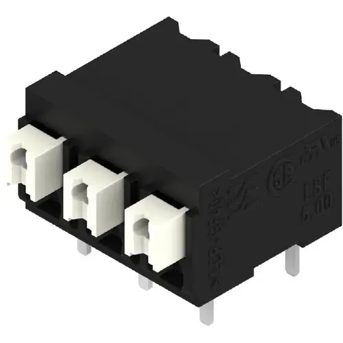 Kracherpreis Leiterplattenklemme, 3-polig, RM 5 mm, 0,13-1,5 mm², 12 A, Federklemmanschluss, schwarz, 1876510000