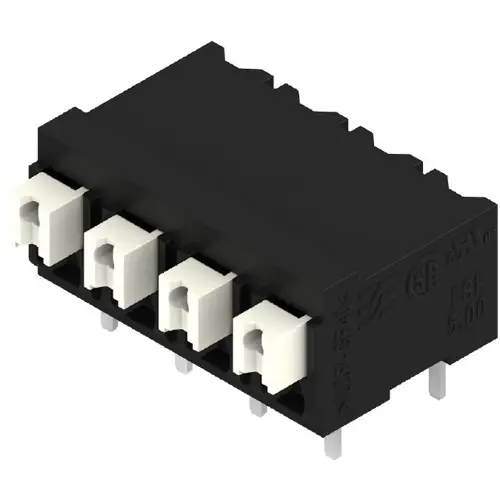 Nur Für Kurze Zeit Leiterplattenklemme, 4-polig, RM 5 mm, 0,13-1,5 mm², 12 A, Federklemmanschluss, schwarz, 1876530000