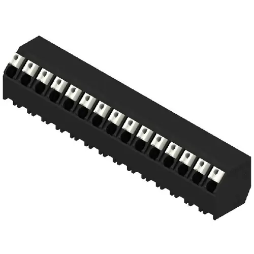 Markenware Leiterplattenklemme, 15-polig, RM 5 mm, 0,13-1,5 mm², 12 A, Federklemmanschluss, schwarz, 1884710000