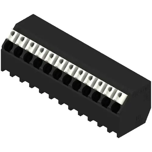 Markenware Leiterplattenklemme, 12-polig, RM 3.81 mm, 0,13-1,5 mm², 12 A, Federklemmanschluss, schwarz, 1885520000