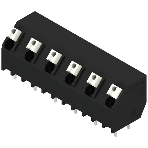 Preisknaller Leiterplattenklemme, 6-polig, RM 7.62 mm, 0,13-1,5 mm², 12 A, Federklemmanschluss, schwarz, 1887200000