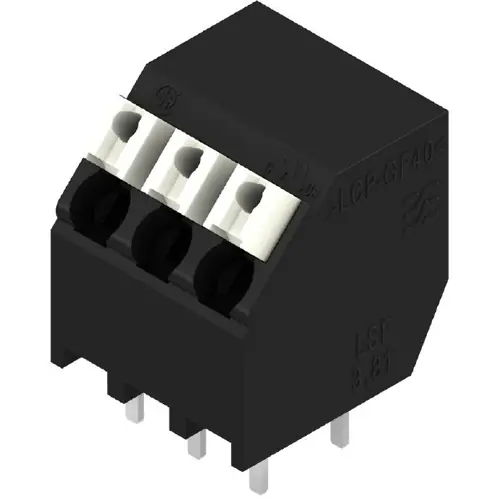 Leiterplattenklemme, 3-polig, RM 3.5 mm, 0,13-1,5 mm², 12 A, Federklemmanschluss, schwarz, 1887350000 Günstig