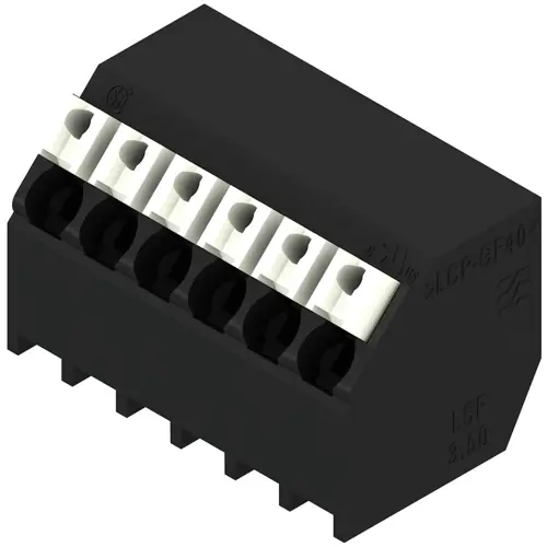 Abverkauf Leiterplattenklemme, 6-polig, RM 3.5 mm, 0,13-1,5 mm², 12 A, Federklemmanschluss, schwarz, 1887640000