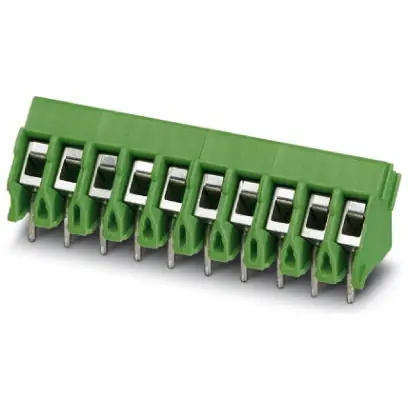 Ausverkauf Leiterplattenklemme, 12-polig, RM 5 mm, 0,14-2,5 mm², 17.5 A, Schraubanschluss, grün, 1988901