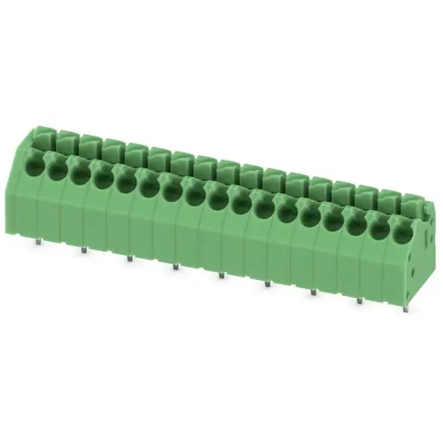 Markenware Leiterplattenklemme, 17-polig, RM 3.5 mm, 0,2-1,5 mm², 8 A, Federklemmanschluss, grün, 1985344