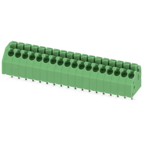 Leiterplattenklemme, 18-polig, RM 3.5 mm, 0,2-1,5 mm², 8 A, Federklemmanschluss, grün, 1985124 Preisreduziert