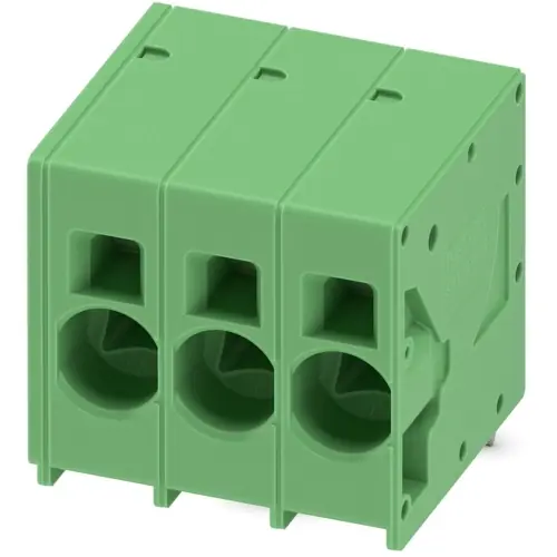 Neue Kollektion Leiterplattenklemme, 3-polig, RM 10 mm, 0,75-16 mm², 76 A, Federklemmanschluss, grün, 1735794