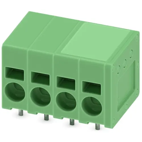 Ausverkauf Leiterplattenklemme, 4-polig, RM 5 mm, 0,2-4,0 mm², 23 A, Federklemmanschluss, grün, 1732409