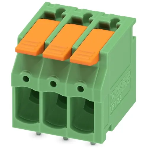 Solange Der Vorrat Reicht Leiterplattenklemme, 3-polig, RM 5 mm, 0,2-2,5 mm², 24 A, Push-in, grün, 1190298