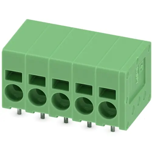 Leiterplattenklemme, 5-polig, RM 5 mm, 0,2-4,0 mm², 24 A, Federklemmanschluss, grün, 1991008 Sonderaktion
