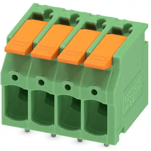 Mega-Angebot Leiterplattenklemme, 4-polig, RM 5 mm, 0,2-2,5 mm², 24 A, Push-in, grün, 1190299