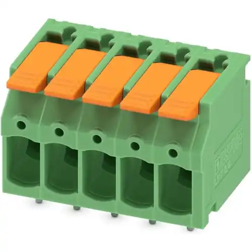 Gratis Versand Leiterplattenklemme, 5-polig, RM 5 mm, 0,2-2,5 mm², 24 A, Push-in, grün, 1190300