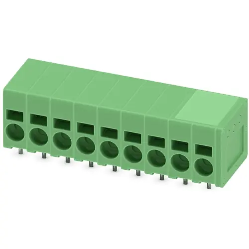 Markenware Leiterplattenklemme, 9-polig, RM 5 mm, 0,2-4,0 mm², 23 A, Federklemmanschluss, grün, 1732454