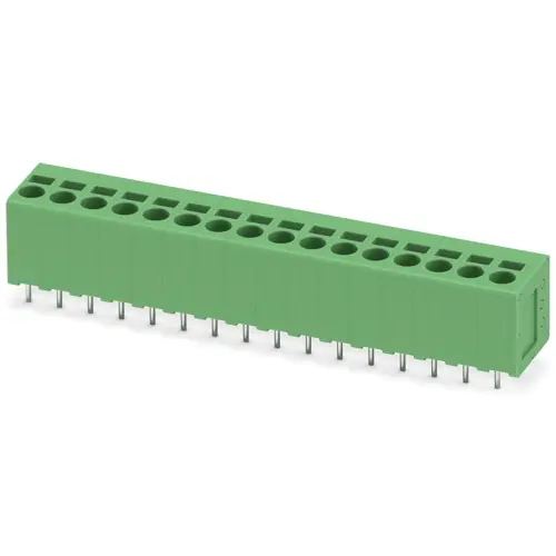 Leiterplattenklemme, 16-polig, RM 5 mm, 0,2-4,0 mm², 24 A, Federklemmanschluss, grün, 1702734 Preisknaller