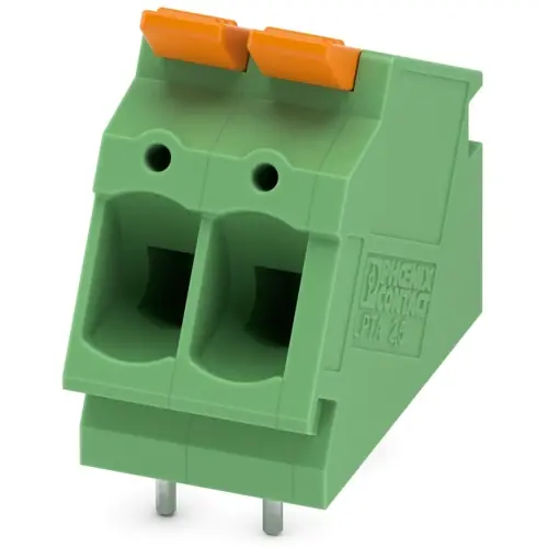 Billig Leiterplattenklemme, 2-polig, RM 5 mm, 0,2-4,0 mm², 24 A, Push-in, grün, 1190363