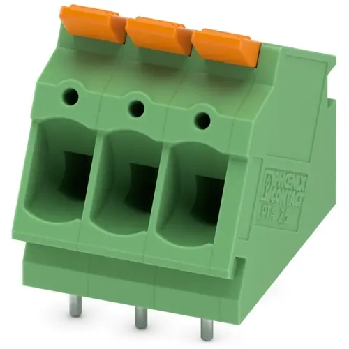 Sofort Bestellen Leiterplattenklemme, 3-polig, RM 5 mm, 0,2-4,0 mm², 24 A, Push-in, grün, 1190364