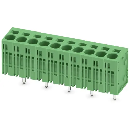 Neu Im Sortiment Leiterplattenklemme, 10-polig, RM 7.5 mm, 0,2-10 mm², 41 A, Federklemmanschluss, grün, 1719396