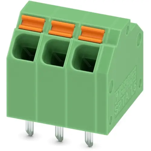Begrenztes Angebot Leiterplattenklemme, 3-polig, RM 3.81 mm, 0,2-1,5 mm², 9 A, Federklemmanschluss, grün, 1751480