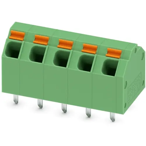 Geprüft Leiterplattenklemme, 5-polig, RM 5.08 mm, 0,2-1,5 mm², 9 A, Federklemmanschluss, grün, 1751192
