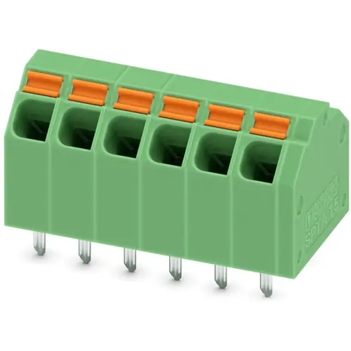 Rabatt Leiterplattenklemme, 6-polig, RM 3.81 mm, 0,2-1,5 mm², 9 A, Federklemmanschluss, grün, 1751516