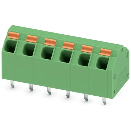 Leiterplattenklemme, 6-polig, RM 5.08 mm, 0,2-1,5 mm², 9 A, Federklemmanschluss, grün, 1751202 Neu Im Sortiment