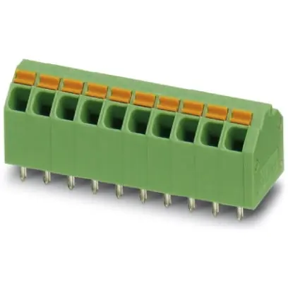 Leiterplattenklemme, 10-polig, RM 3.81 mm, 0,2-1,5 mm², 9 A, Federklemmanschluss, grün, 1751545 Direkt Vom Hersteller