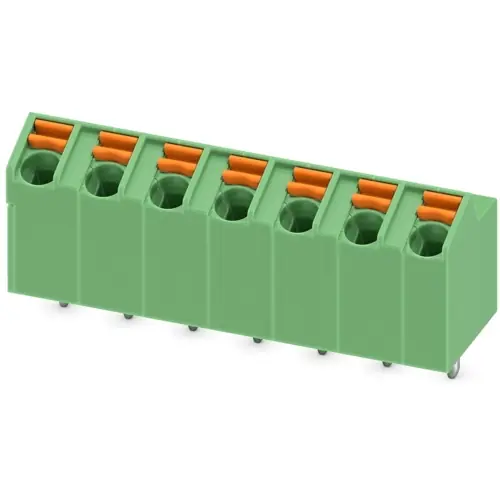 Leiterplattenklemme, 7-polig, RM 5 mm, 0,2-1,5 mm², 9 A, Federklemmanschluss, grün, 1752269 Meistverkauft