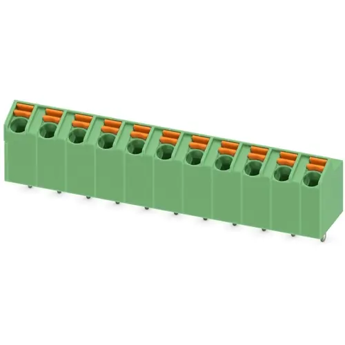 Expressversand Leiterplattenklemme, 11-polig, RM 5 mm, 0,2-1,5 mm², 9 A, Federklemmanschluss, grün, 1752308