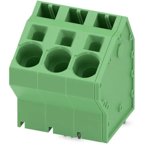 Leiterplattenklemme, 3-polig, RM 10 mm, 0,75-10 mm², 76 A, Federklemmanschluss, grün, 1819215 Zertifiziert