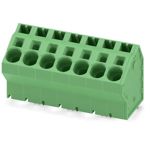 Highlight Leiterplattenklemme, 7-polig, RM 10 mm, 0,75-10 mm², 76 A, Federklemmanschluss, grün, 1819257