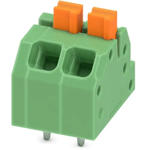 Leiterplattenklemme, 2-polig, RM 3.5 mm, 0,2-1,5 mm², 16 A, Federklemmanschluss, grün, 1862042 Beliebt