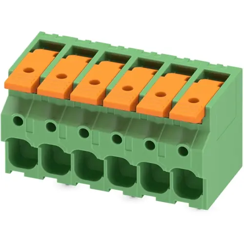 Saisonangebot Leiterplattenklemme, 6-polig, RM 7.5 mm, 0,34-10 mm², 41 A, Push-in, grün, 1098171