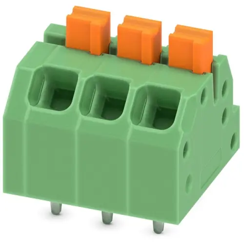 Leiterplattenklemme, 3-polig, RM 3.5 mm, 0,2-1,5 mm², 16 A, Federklemmanschluss, grün, 1862055 Finale Aktion