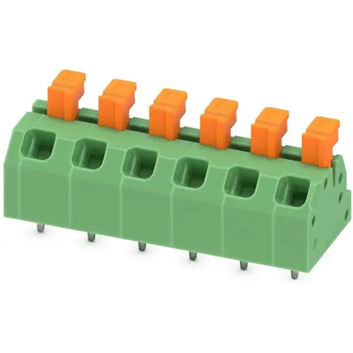 Top-Preis Leiterplattenklemme, 6-polig, RM 5 mm, 0,2-0,75 mm², 13.5 A, Federklemmanschluss, grün, 1864477
