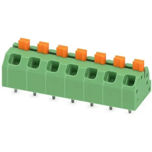 Leiterplattenklemme, 7-polig, RM 5 mm, 0,2-1,5 mm², 16 A, Federklemmanschluss, grün, 1862466 Highlight