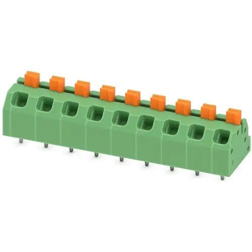 Aktuell Leiterplattenklemme, 9-polig, RM 5 mm, 0,2-1,5 mm², 16 A, Federklemmanschluss, grün, 1862482