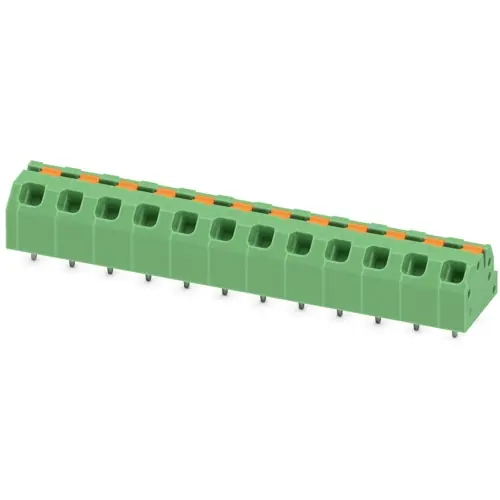 Leiterplattenklemme, 12-polig, RM 5 mm, 0,2-1,5 mm², 16 A, Federklemmanschluss, grün, 1862372 Preisknaller