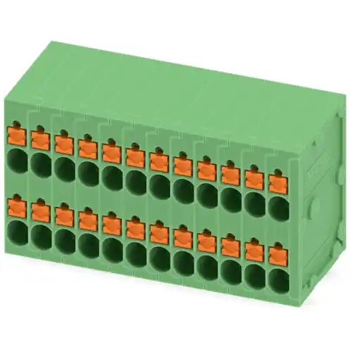 Leiterplattenklemme, 24-polig, RM 3.5 mm, 0,14-1,5 mm², 10 A, Federklemmanschluss, grün, 1841597 Knallerangebot