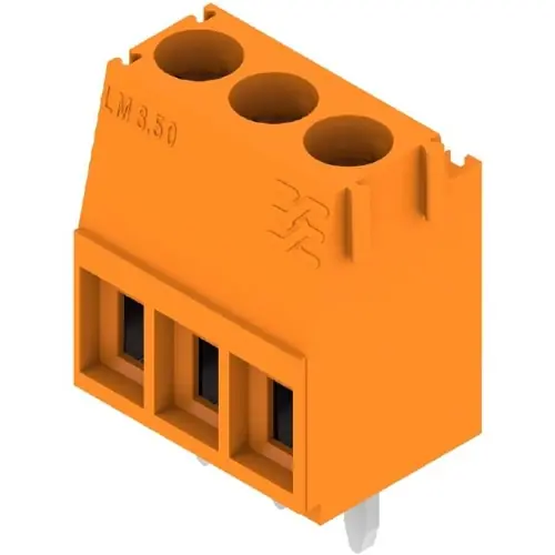 Leiterplattenklemme, 3-polig, RM 3.5 mm, 0,08-2,08 mm², 10 A, Schraubanschluss, orange, 1667770000 Zertifiziert