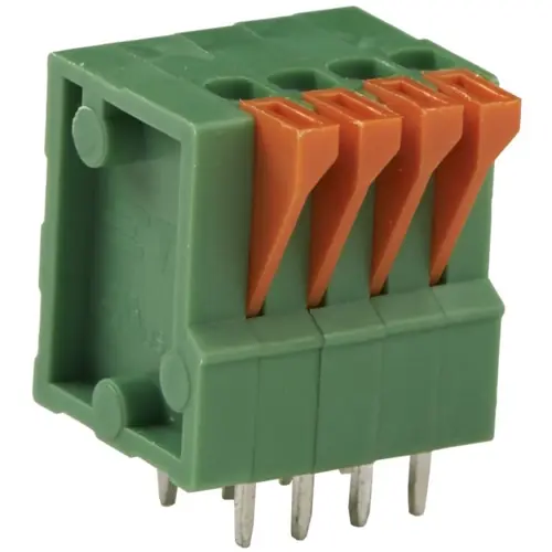 Highlight Leiterplattenklemme, 4-polig, RM 2.54 mm, AWG 26-20, 6 A, Schraubanschluss, grün, 1-2834015-4