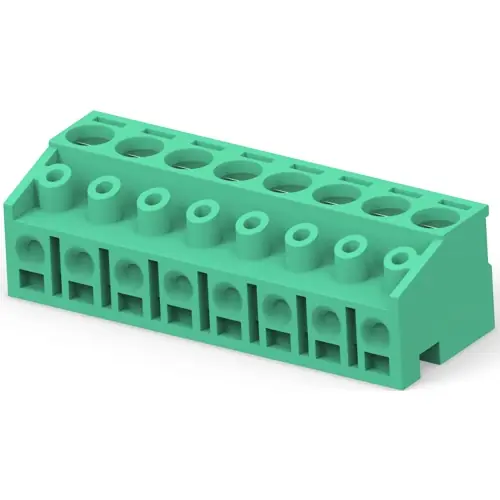 Zertifiziert Leiterplattenklemme, 8-polig, RM 5 mm, 0,05-2 mm², 12 A, Käfigklemme, grün, 282830-8