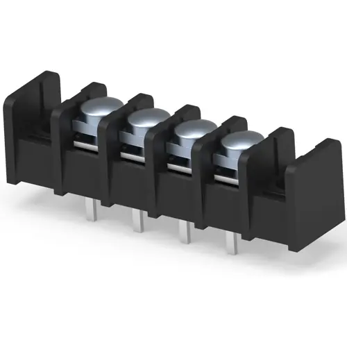 Leiterplattenklemme, 4-polig, 0,3-3,0 mm², 20 A, Schraubanschluss, schwarz, 6-1437667-1 Versand Am Gleichen Tag