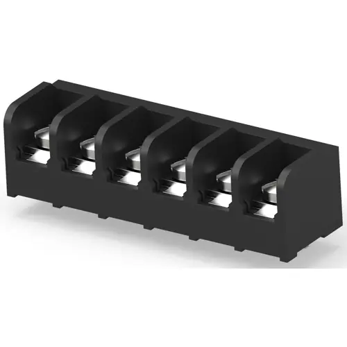 Leiterplattenklemme, 6-polig, 0,326-5,26 mm², 30 A, Schraubanschluss, schwarz, 1-1437657-7 Letzte Chance