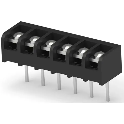 Abverkauf Leiterplattenklemme, 6-polig, 0,3-2,0 mm², 20 A, Schraubanschluss, schwarz, 1-1546158-6